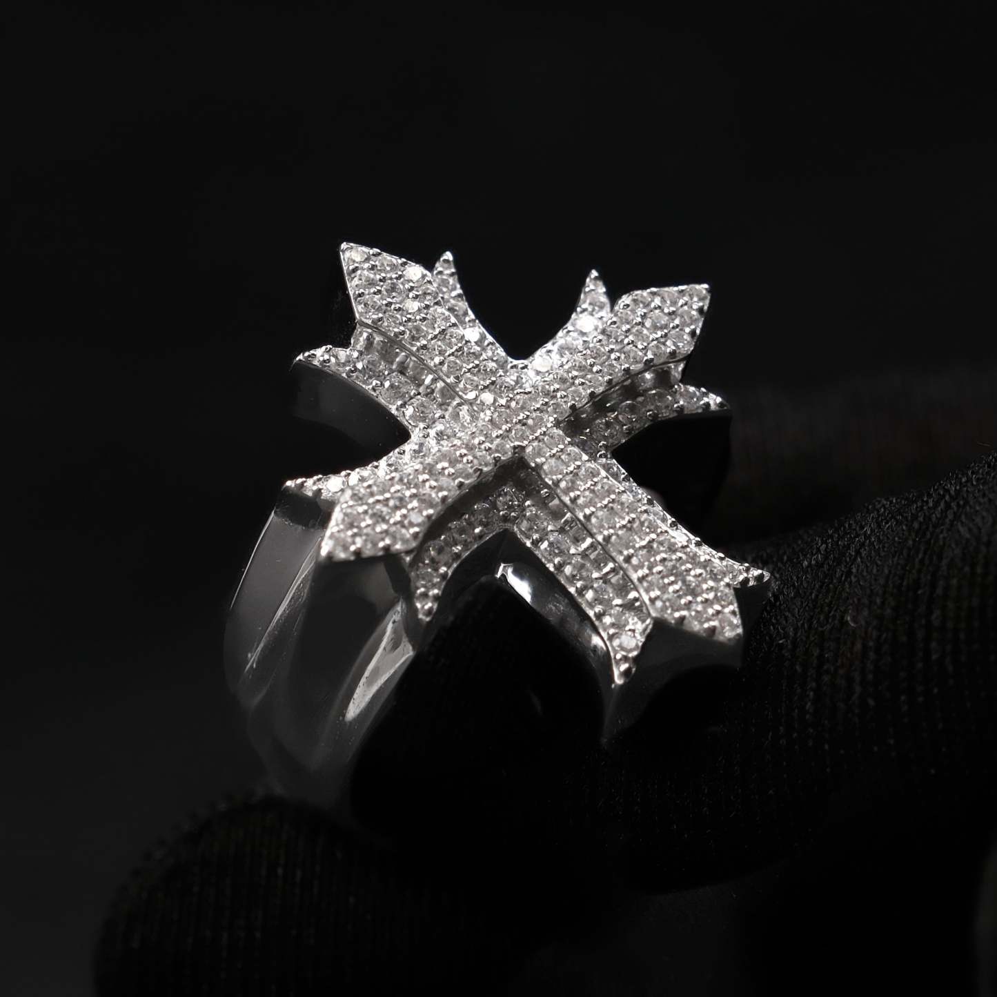 Moissanite Cross Ring