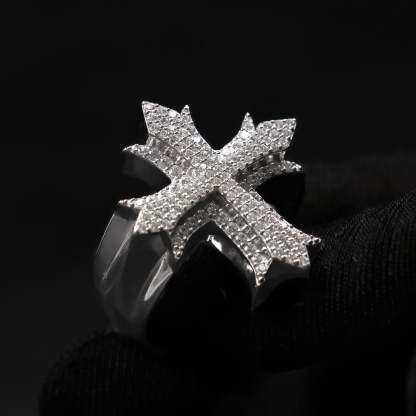 Moissanite Cross Ring