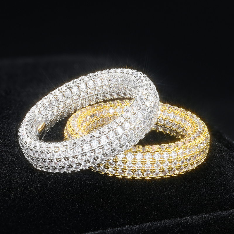 S925 Silver Moissanite Full Diamond Ring