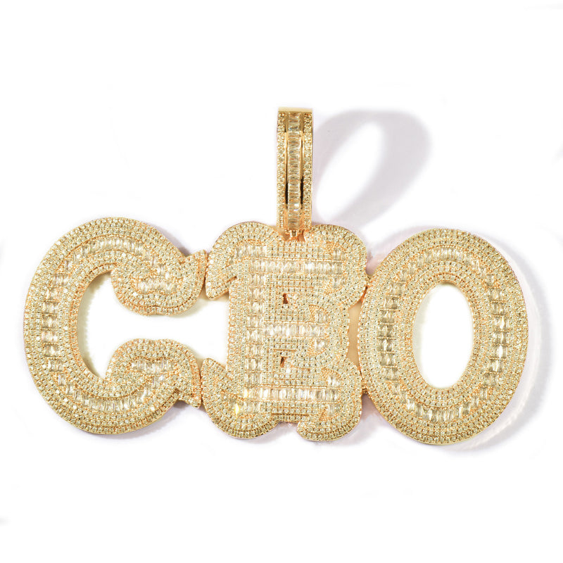 Moissanite Hip Hop Creative Floral Letters Custom Pendant