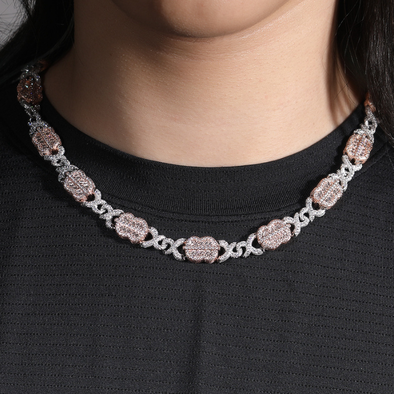 11mm Moissanite Dollar Sign Infinity Cuban Chain