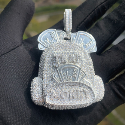 Moissanite Hip Hop Letter Backpack Pendant