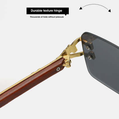 New Frameless Square Metal Leopard Design Frame Sunglasses