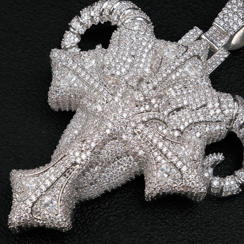 Moissanite Goat Head Pendant