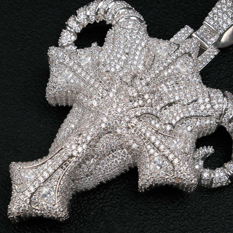 Moissanite Goat Head Pendant