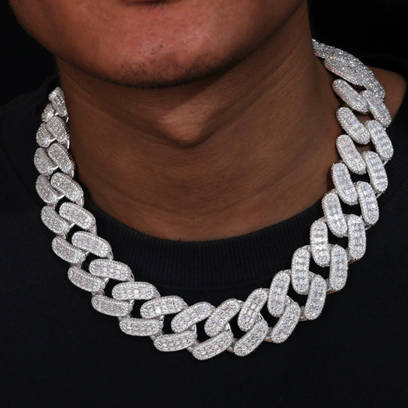 29mm Moissanite Hip Hop Square Diamond Cuban Chain