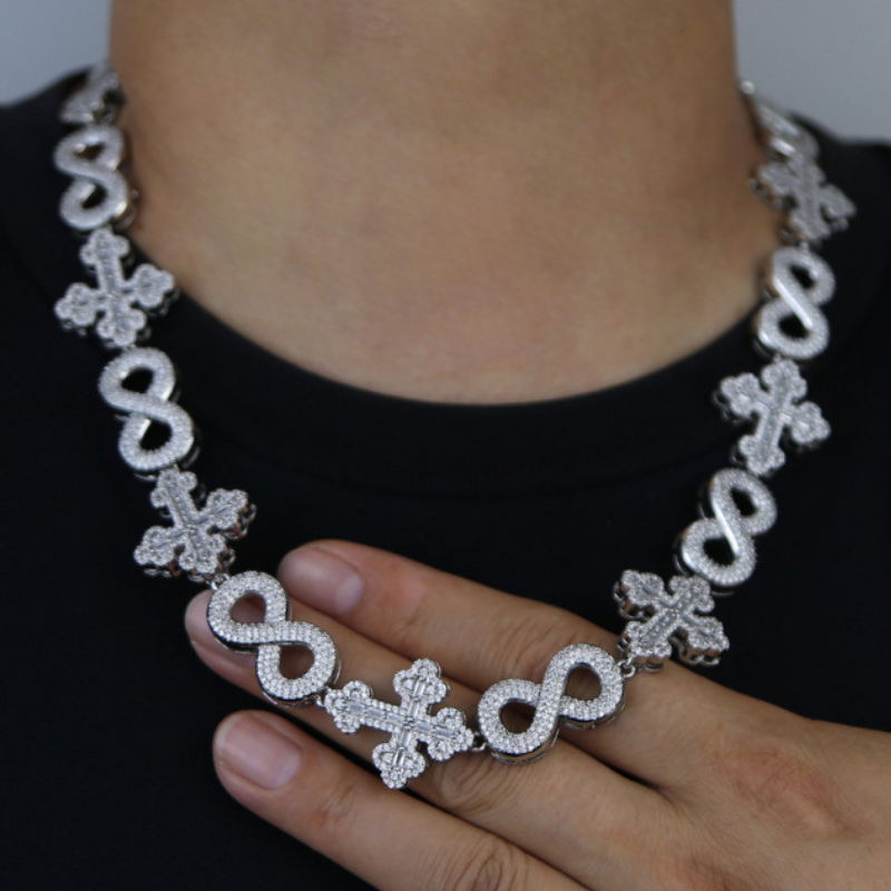 Moissanite Cross Unlimited Cuban Chain