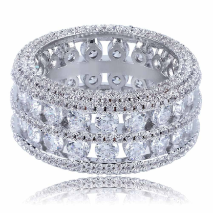 Moissanite Luxury Double Row Hollow Ring