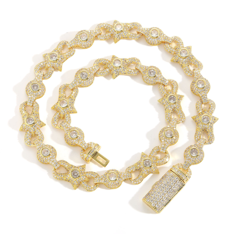 10mm Moissanite Creative Star Eye Cuban Chain