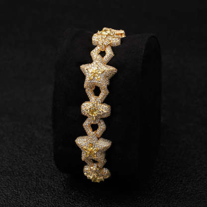 Moissanite Star Spliced Four-Leaf Clover Bracelet