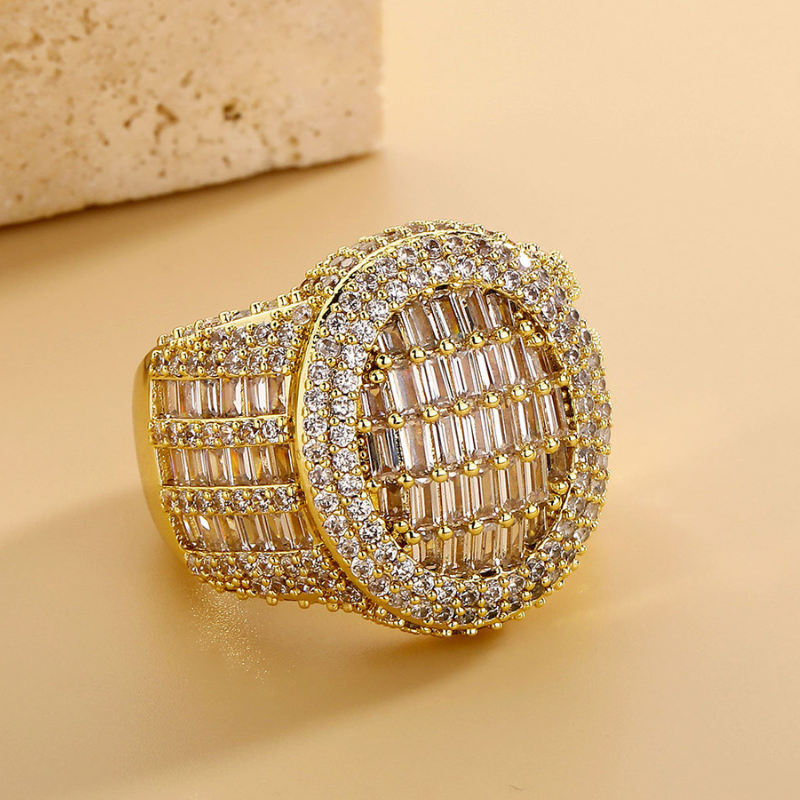 Moissanite Trendtide Trapezoid Square Diamond Close Set Disc Ring