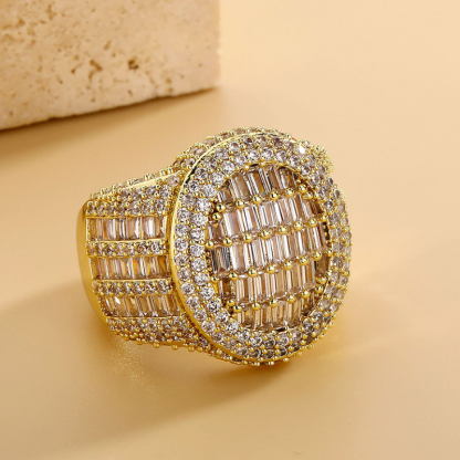 Moissanite Trendtide Trapezoid Square Diamond Close Set Disc Ring