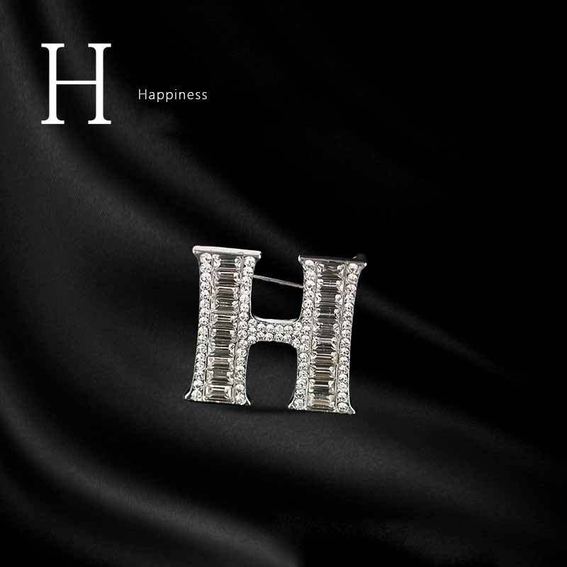 Moissanite Hip Hop Letter Brooch
