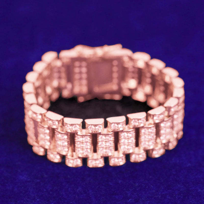 Moissanite Hip Hop Watch Bracelet