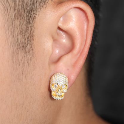 Moissanite Hip Hop Trend Skull Earrings