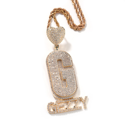 Moissanite Love Buckle Personalized Letter Custom Pendant