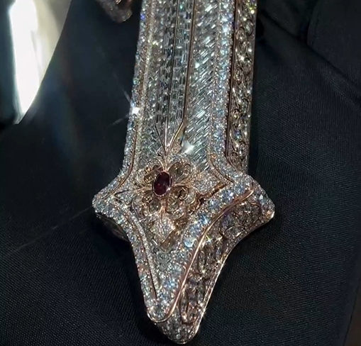 Designer Magical Sword Moissanite Pendant Smaller Version