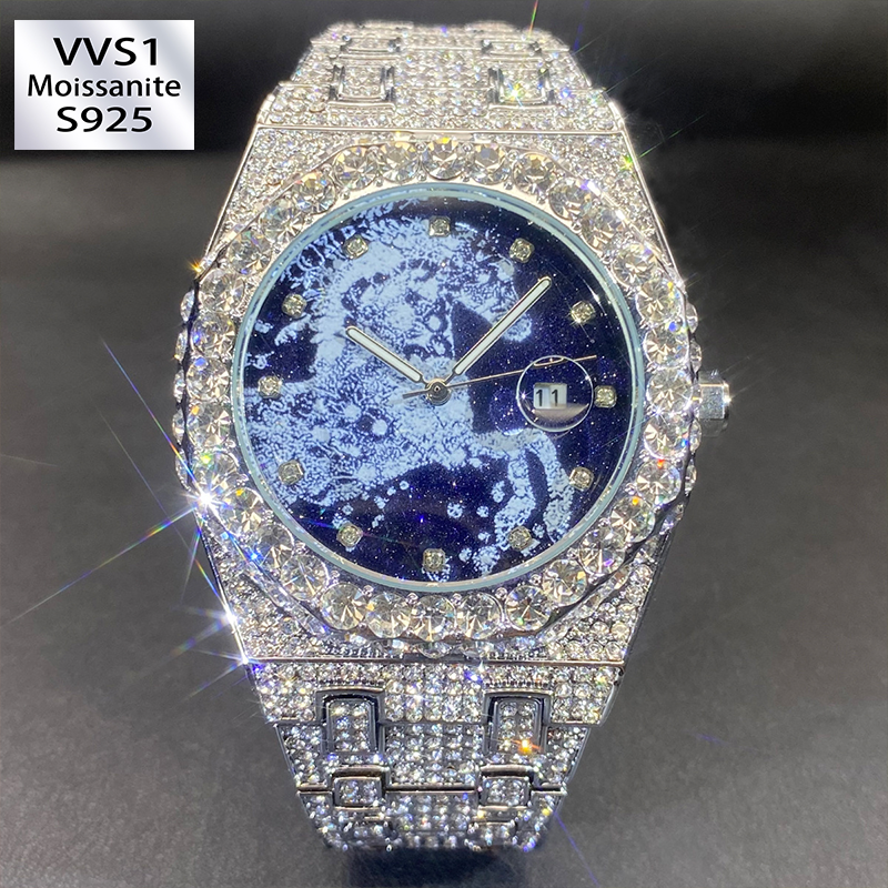 Year Horse Starry Sky Horse Motif and Full Moissanite Setting Watch