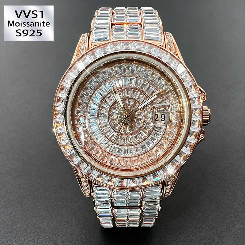 Moissanite Stylish Watch Fully Set 