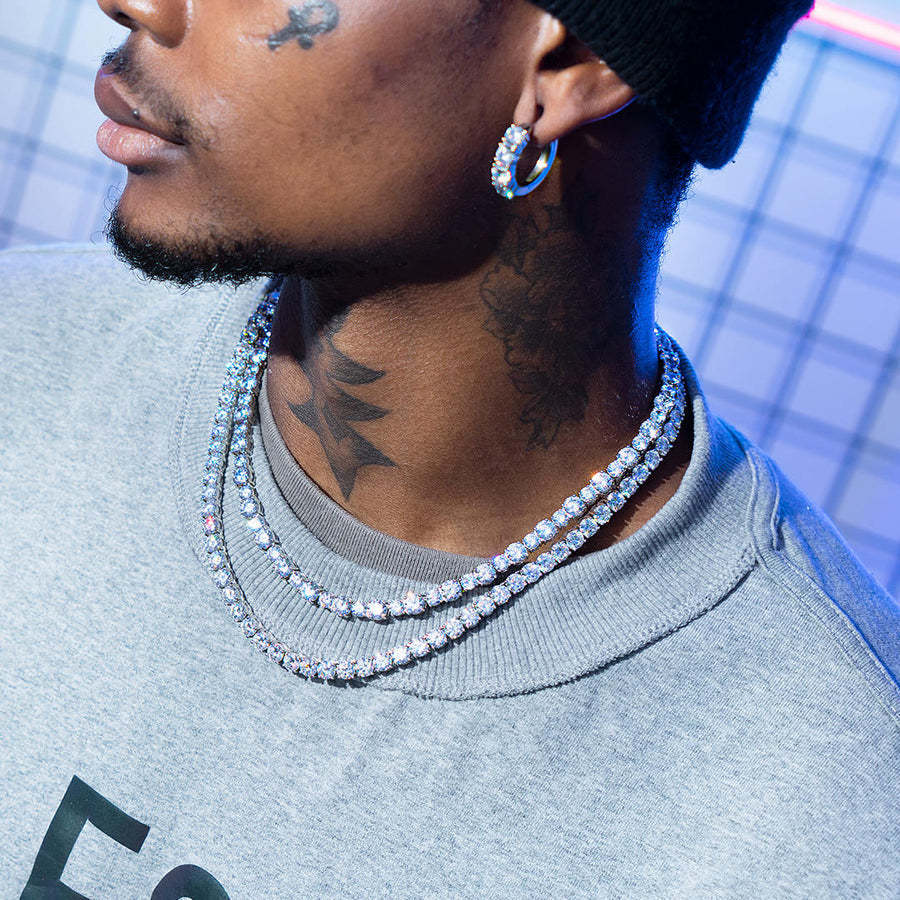 925 Sterling Silver Moissanite Tennis Chain