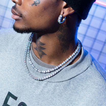 925 Sterling Silver Moissanite Tennis Chain