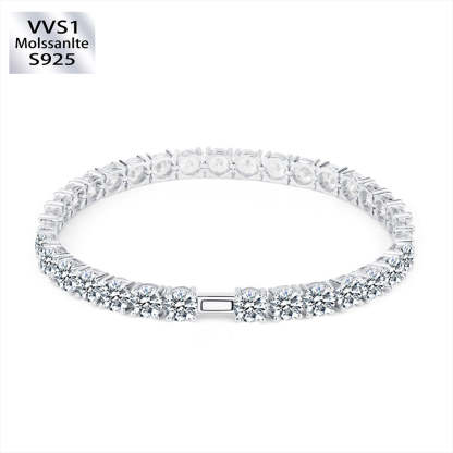 5 Carats 3mm VVS1 Moissanite White Gold Tennis Bracelet