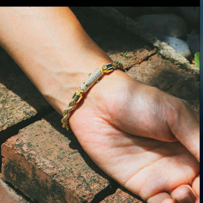 6mm Moissanite Iced Out Clasp Rope Bracelet for Men's