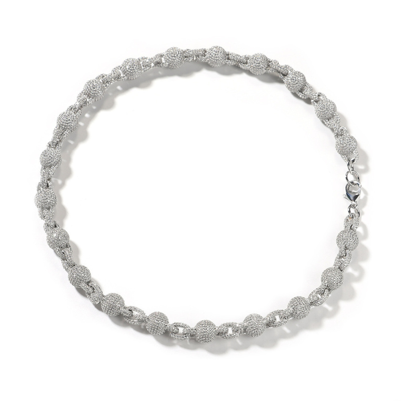 Moissanite Hip Hop Diamond Bead Chain Necklace