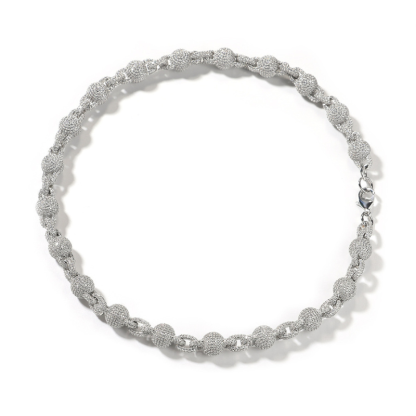 Moissanite Hip Hop Diamond Bead Chain Necklace