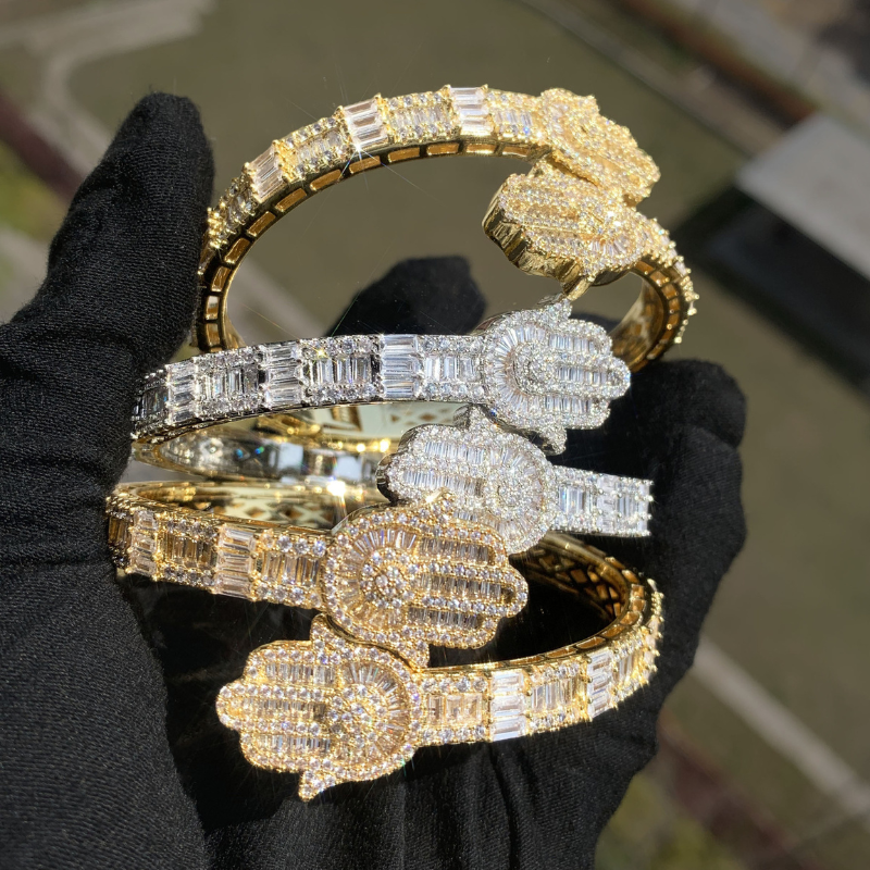 Moissanite Hip Hop Palm Bracelet