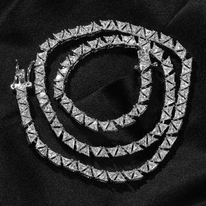 5mm Moissanite Hip Hop Classic Triangle Diamond Tennis Chain