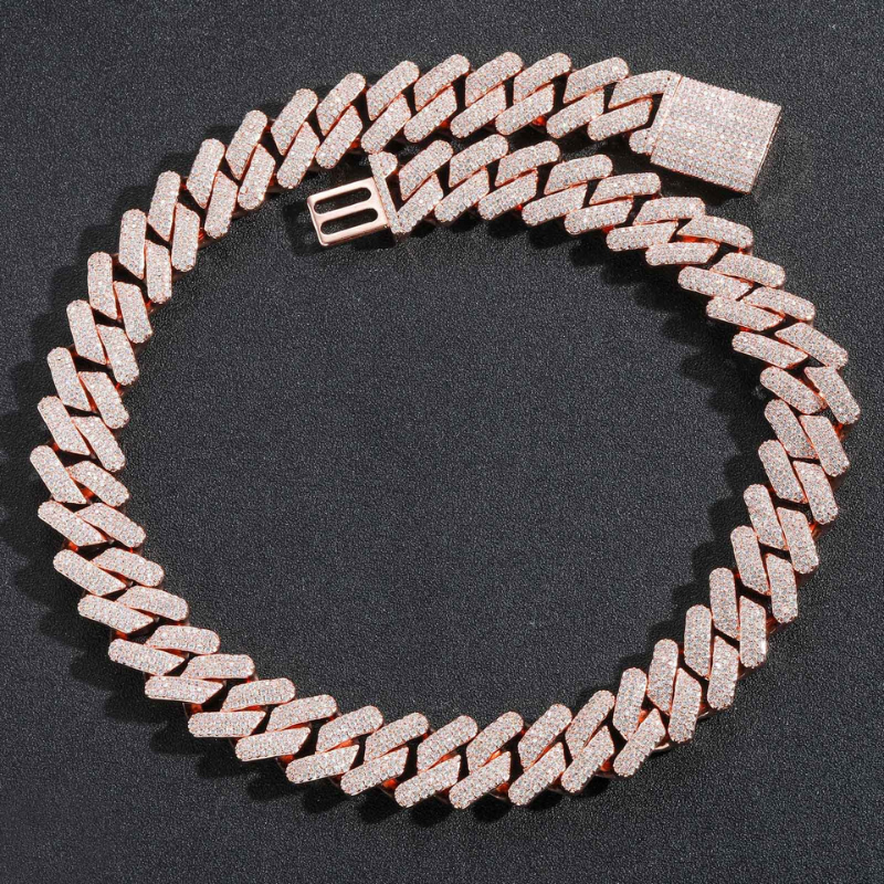 20mm Moissanite Hip Hop Tricolor Miami Diamond Cuban Chain