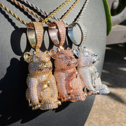 Moissanite Hip-Hop Three-Dimensional Leopard Pendant