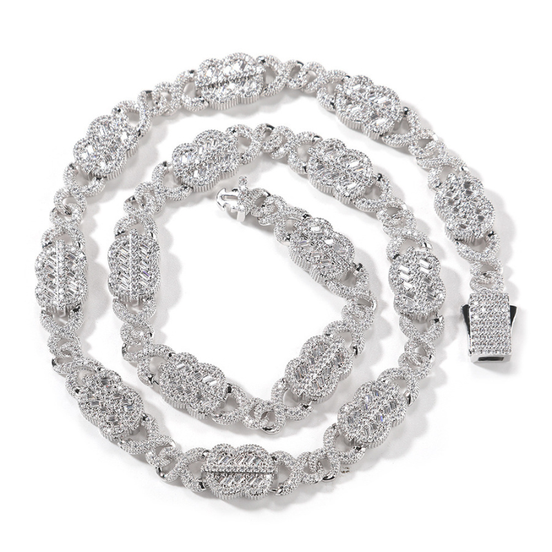 11mm Moissanite Dollar Sign Infinity Cuban Chain