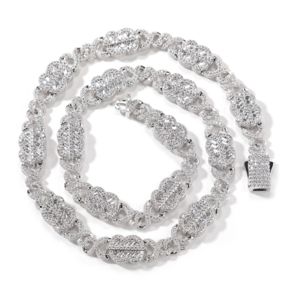 11mm Moissanite Dollar Sign Infinity Cuban Chain