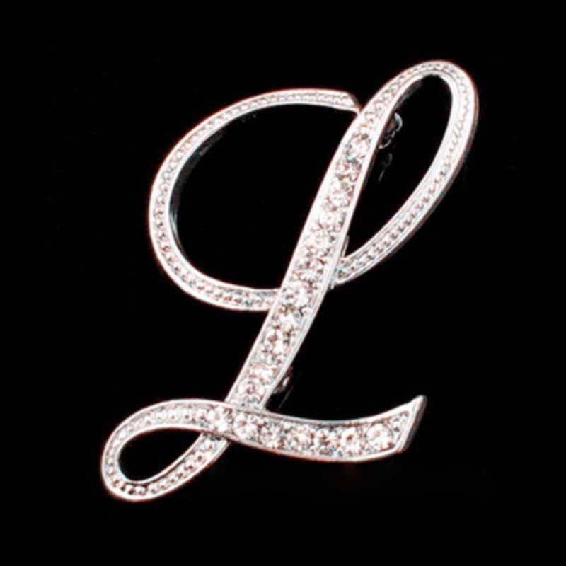 Moissanite Initial Letter Brooch – Sparkle with Style