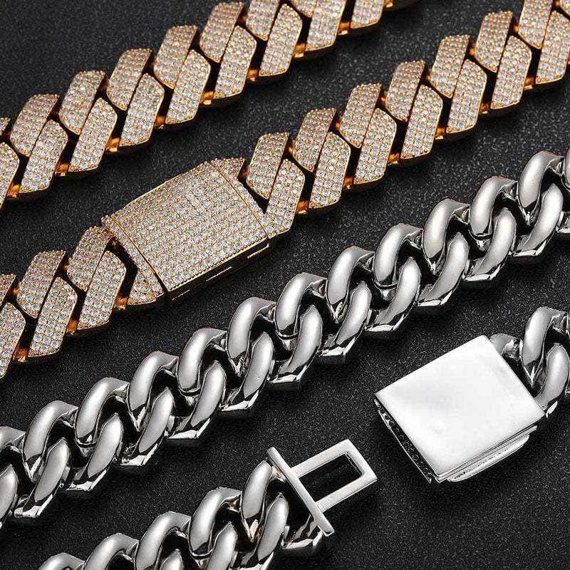 25mm Hip Hop Three Row Diamond Cuban Chain