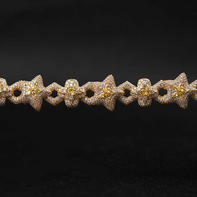 Moissanite Star Spliced Four-Leaf Clover Bracelet