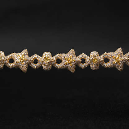 Moissanite Star Spliced Four-Leaf Clover Bracelet