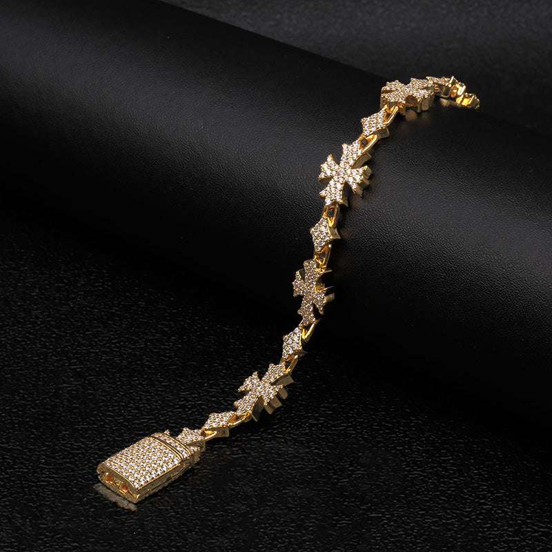 Moissanite Rhombic Cross Bracelet