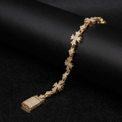Moissanite Rhombic Cross Bracelet