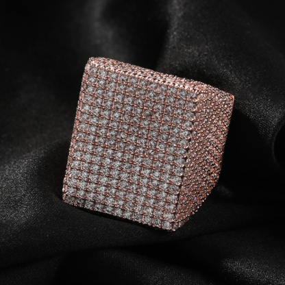 Moissanite Hip Hop Sparkle Big Square Ring