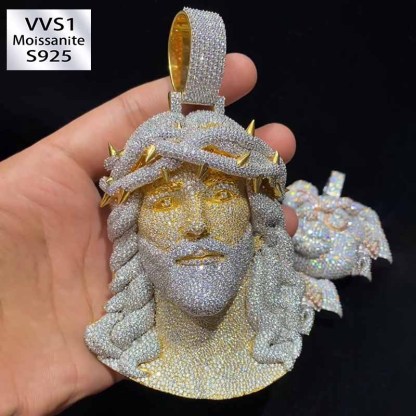 Moissanite Thorn Headdress Jesus Pendant