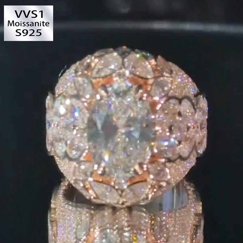 Moissanite Flower Full Diamond Ring