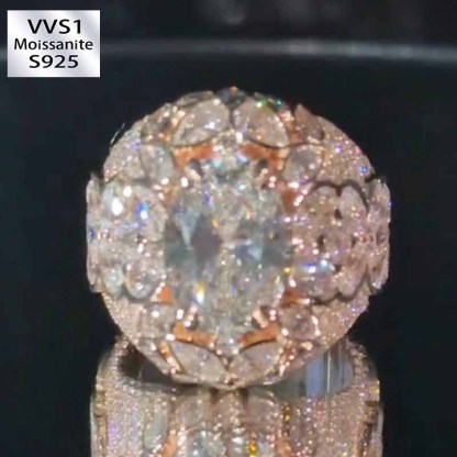 Moissanite Flower Full Diamond Ring