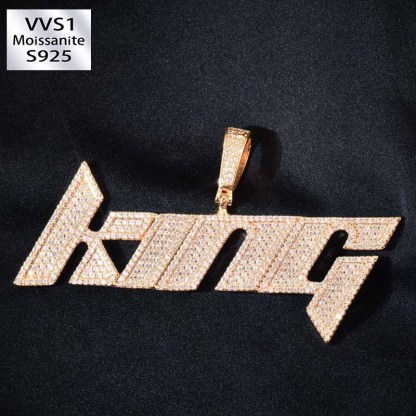 Moissanite Hip Hop Blade Design Custom Letter Pendant