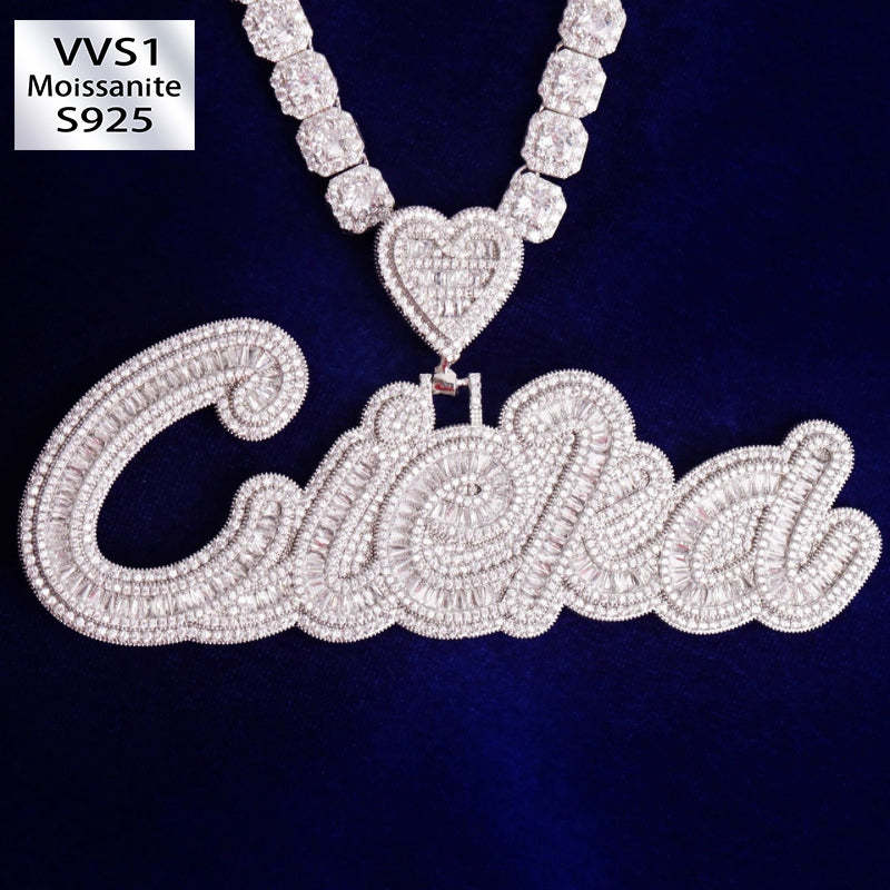 Moissanite Hip Hop Love Buckle DIY Custom Letter Pendant