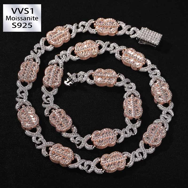 11mm Moissanite Dollar Sign Infinity Cuban Chain