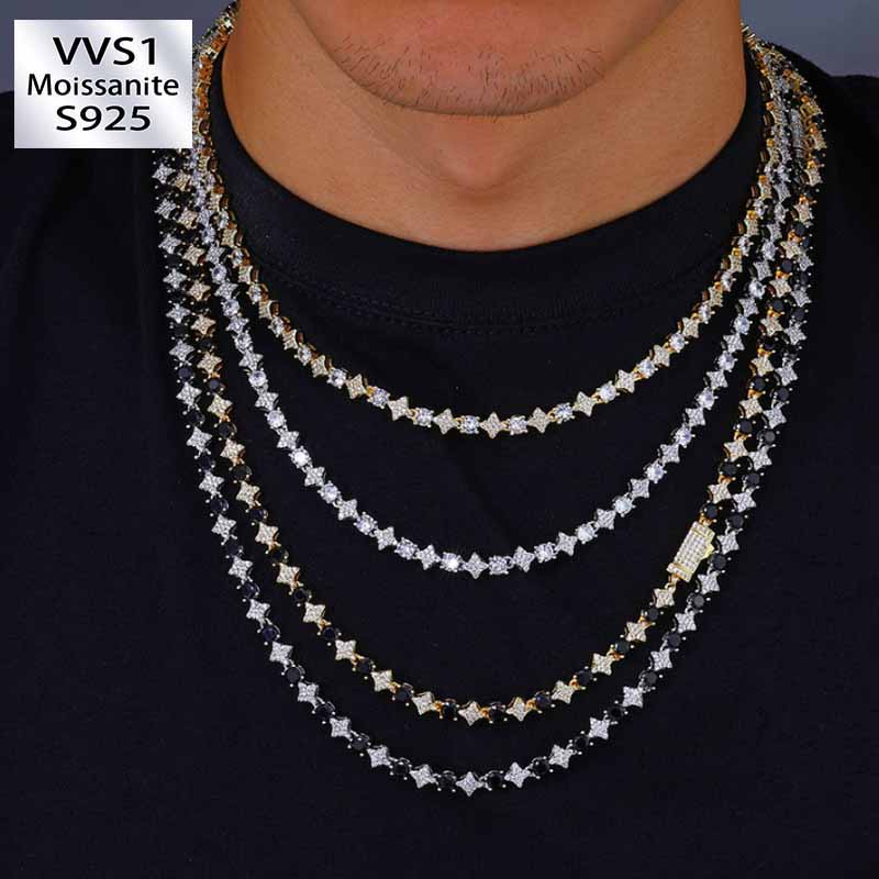6mm Moissanite Hip Hop Star Chain