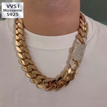 25mm Detail-oriented Design Moissanite Cuban Chain